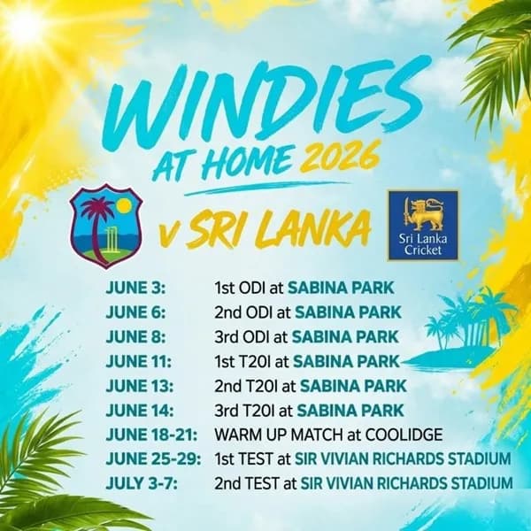 மேற்கிந்திய தீவுகளுக்கு செல்லும் இலங்கை அணி: போட்டி அட்டவணை வெளியீடு